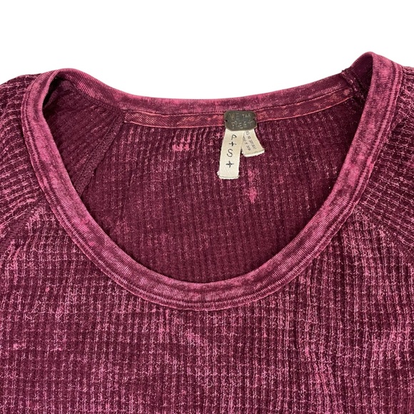 Free People Diamond Dozen Acid Wash Colorblock Thermal Top - Picture 7 of 15